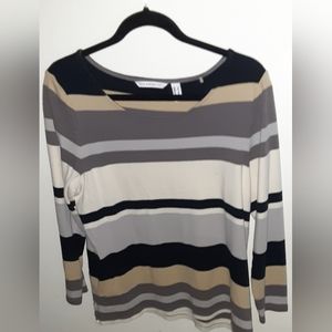 Issac Mizrahi Live striped, color blocked tunic. Size L